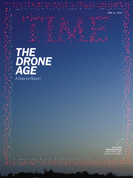 Drones de Intel dibujan en el cielo la portada de Time